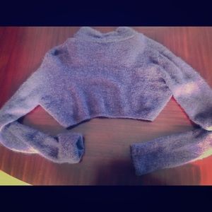 Backless Cropped Mohair Sweater-Angelo Marani
